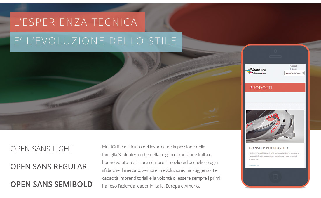 Sito web per produttore moda